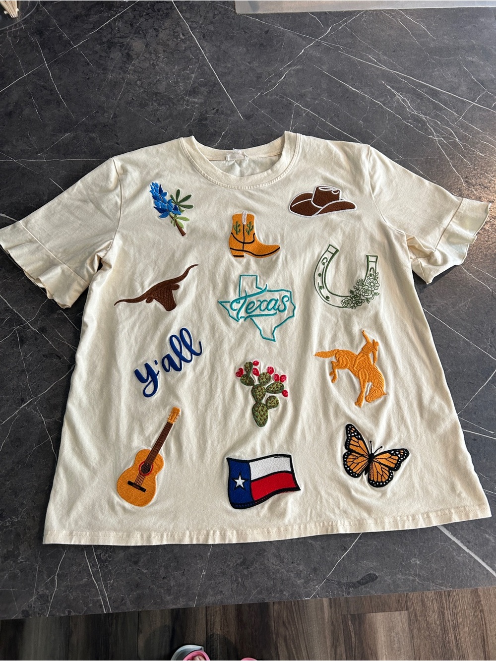 Cream Texas Patch Graphic women's tee